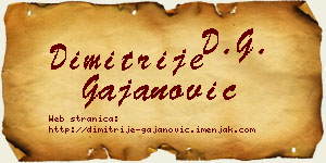Dimitrije Gajanović vizit kartica